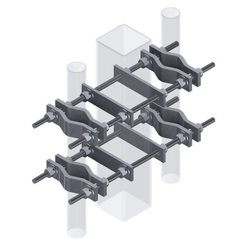 Three-Way Pipe-to Square Clamp Sets