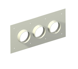 Aluminum Entry Panels 4'' Ports 9.5'' x 20'' OD 3 Port