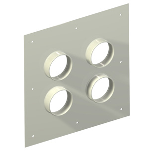Aluminum Entry Panels 4'' Ports 17.5'' x 17.5'' OD 4 Port