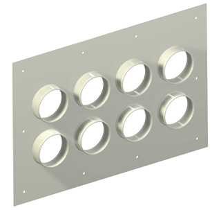 Aluminum Entry Panels 4'' Ports 17.5'' x 25.5'' OD 8 Port