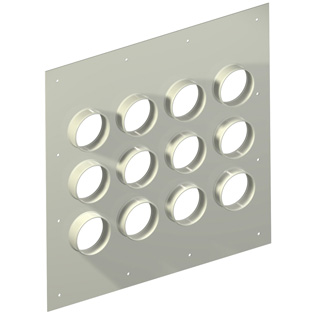 Aluminum Entry Panels 4'' Ports 25.5'' x 25.5'' OD 12 Port