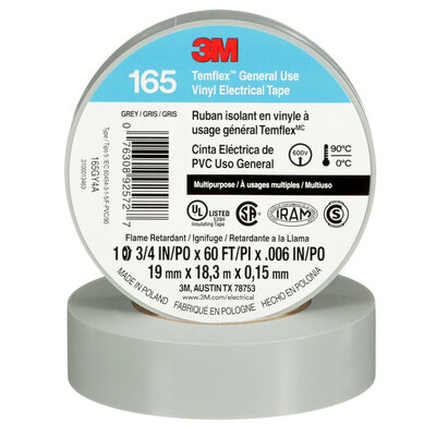 3M 165 Color Code Tape Gray 3/4'' x 60'