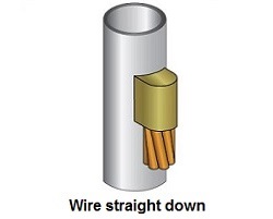 Wire to Vertical Pipe Straight Down Molds (Wire Down-Cadweld 2 Str #65 WM)