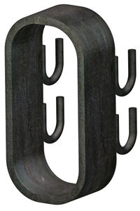Hand Hole Rims for Polygon Poles (6'' x 12'' Black, with Hooks)