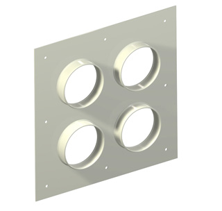 Aluminum Entry Panels 5'' Ports 17.5'' x 17.5'' OD 4 Port
