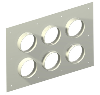 Aluminum Entry Panels 5'' Ports 17.5'' x 25.5'' OD 6 Port