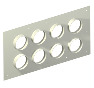 Aluminum Entry Panels 5'' Ports 17.5'' x 33.5'' OD 8 Port