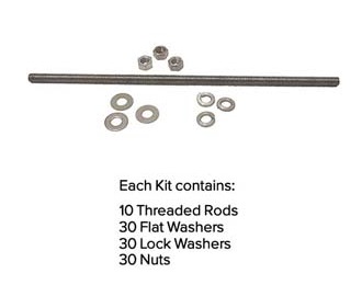 Stainless Steel Threaded Rod Kits (3/8'' x 3-1/2'')
