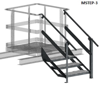 Equipment Platform 3 Steps with Handrail 32'' W