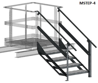 Equipment Platform 4 Steps with Handrail 32'' W