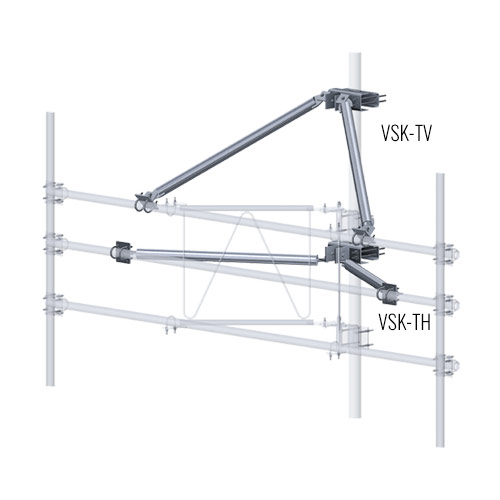 V-Style Sector Frame Stabilizer Kits (Pipe) (Stabilizer Horizontal Application 24” to 36” Standoff 100 Weight 100 lb)