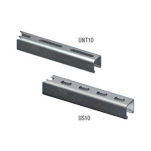 Square Strut - 10' - 9/16'' x 1-1/8'' Slot - 2'' Spacing - Stainless Steel