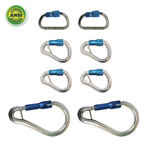 217mm Length Pack of 25 NSP N259G-CP Alloy Steel Twistlock ANSI Z359.12 Carabiner with Pin 51mm Opening 