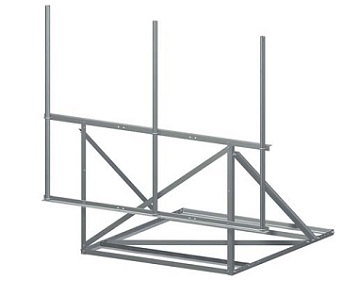 Non-Penetrating Rooftop Angle Frames (10'-6'' FW, 3 - 96'' Pipes)