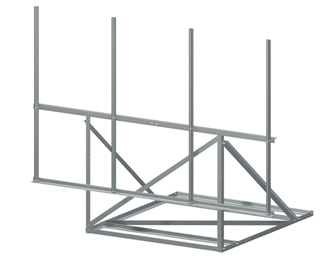 Non-Penetrating Rooftop Angle Frames (12'-6'' FW, 4 - 96'' Pipes)