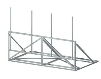 Non-Penetrating Rooftop Angle Frames (14'-6'' FW, 4 - 96'' Pipes)